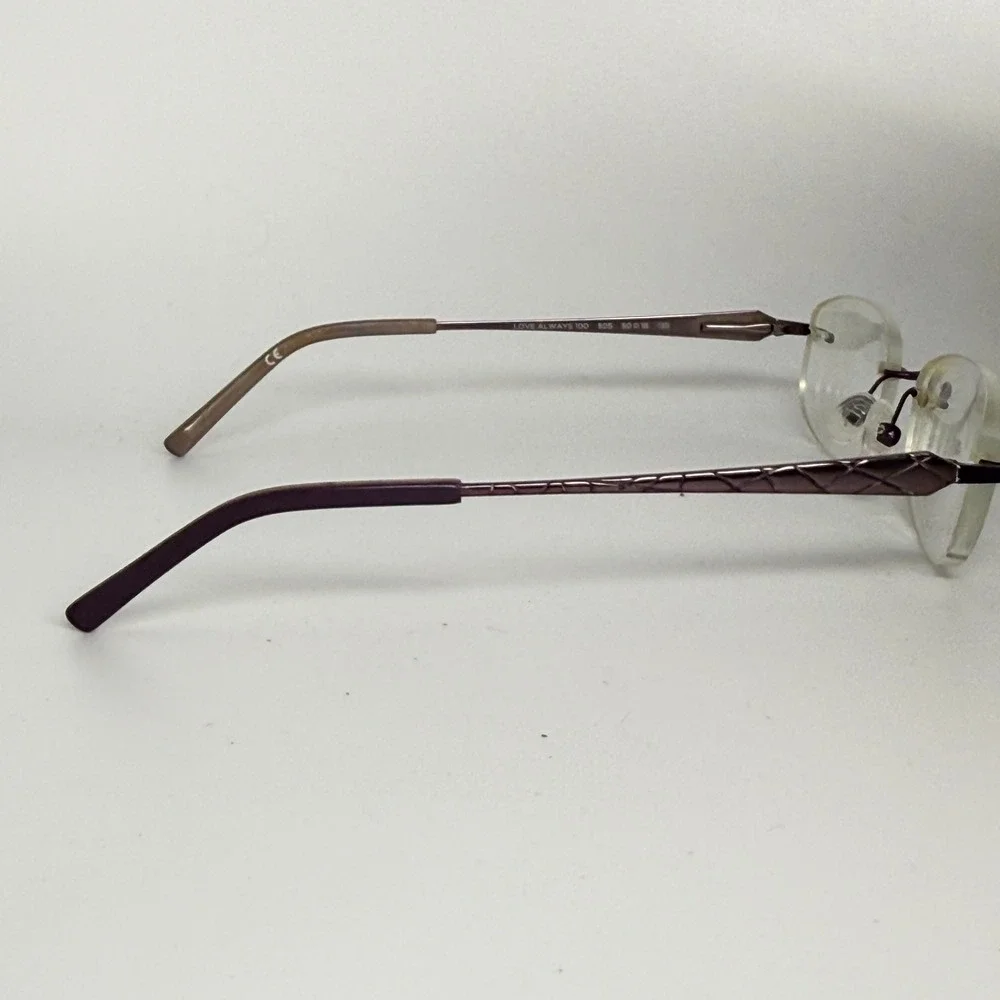 Love Always 100 505 Rimless‎ Eyeglasses Purple Textured Metal 50-18-135 Frames